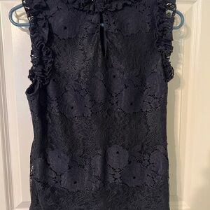 Express Black Lace Ruffle Blouse